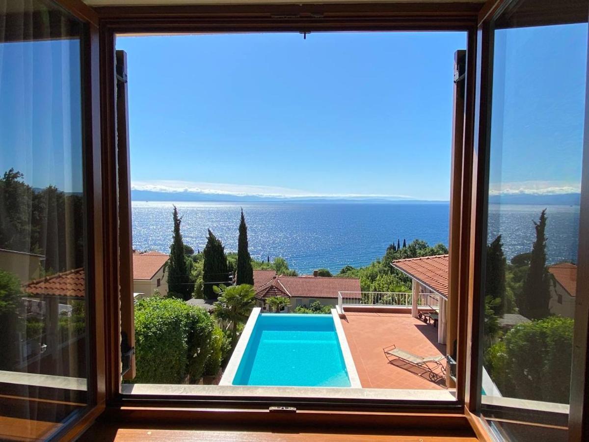 Villa Lovran - 150M To The Beach - Infinity Pool - Incredible Sea View - Fitness Room Exteriör bild