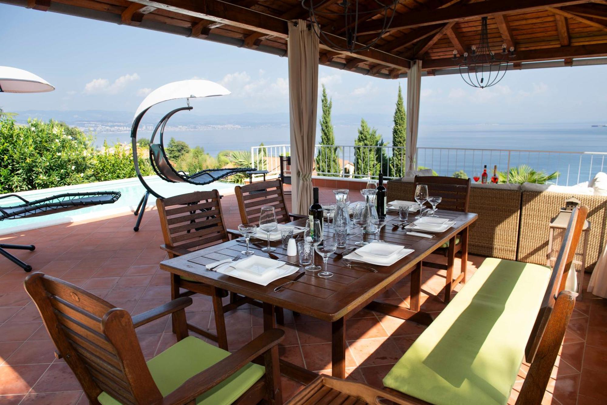 Villa Lovran - 150M To The Beach - Infinity Pool - Incredible Sea View - Fitness Room Exteriör bild