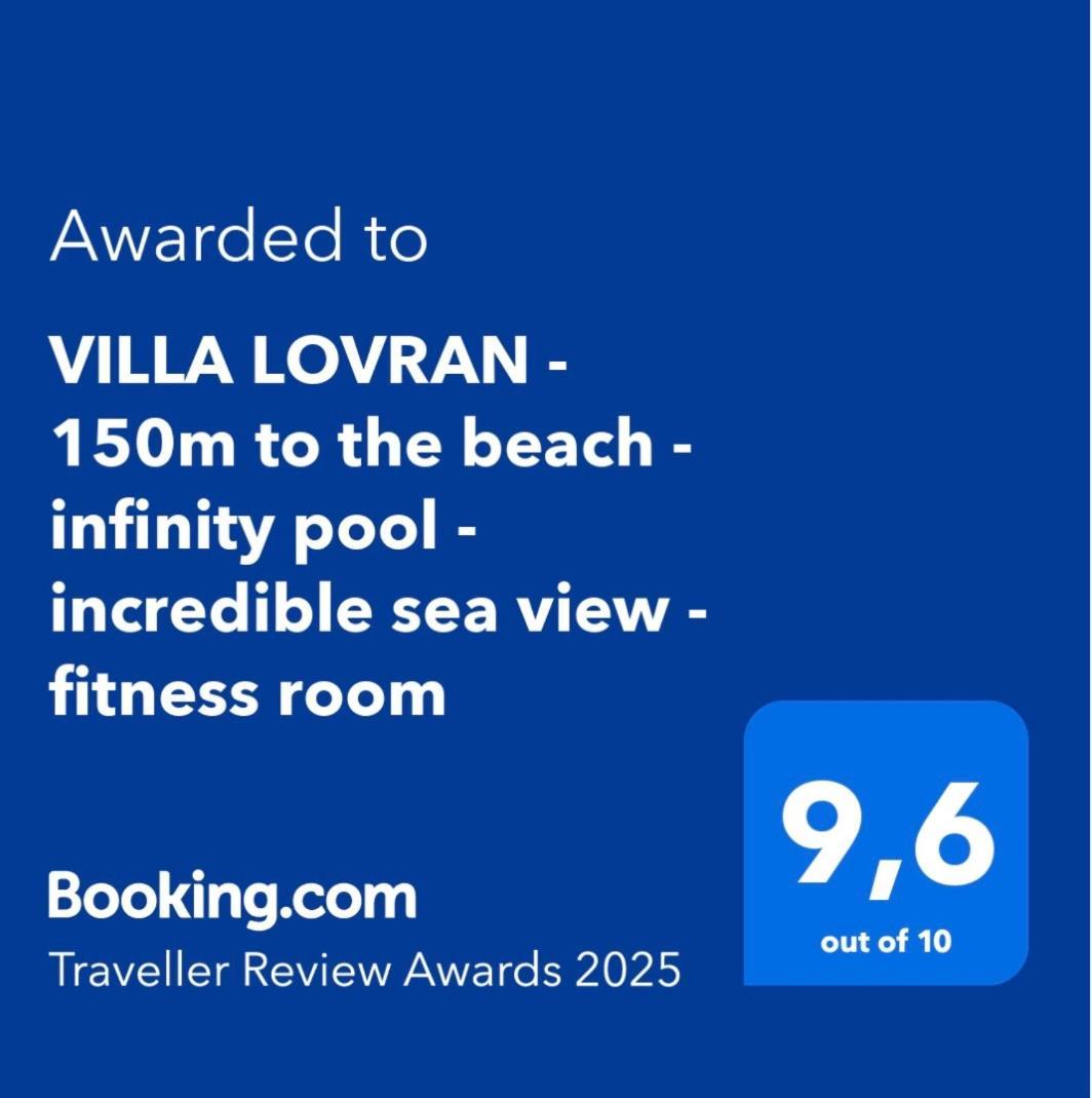 Villa Lovran - 150M To The Beach - Infinity Pool - Incredible Sea View - Fitness Room Exteriör bild
